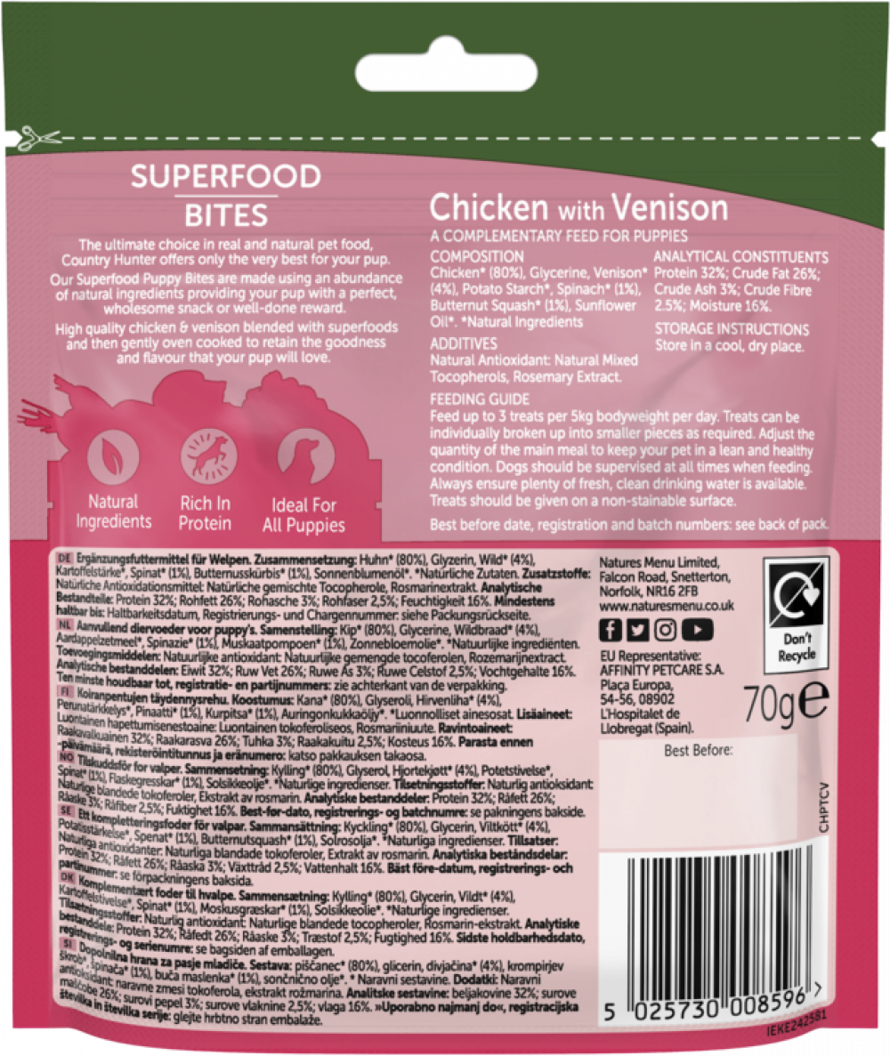 Chicken with Venison Superfood Bites for Puppies image number 1