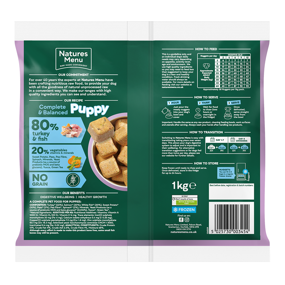 80% Turkey and Fish Nuggets for Puppies image number 1
